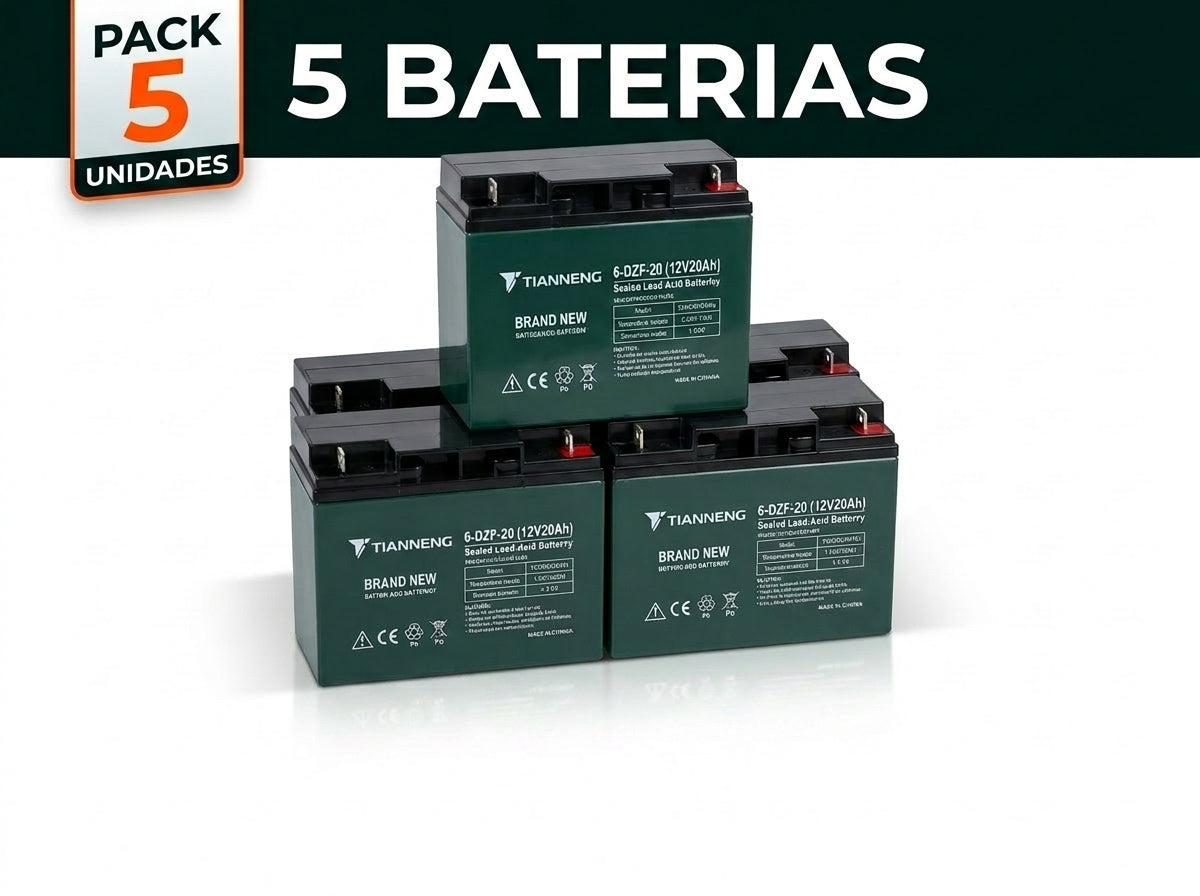 Pack 5 baterias 12v 20ah
