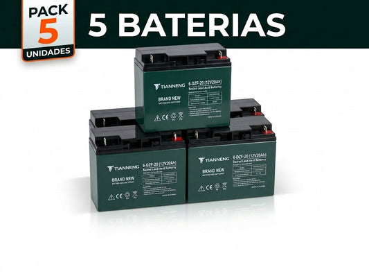 Pack 5 baterias 12v 20ah