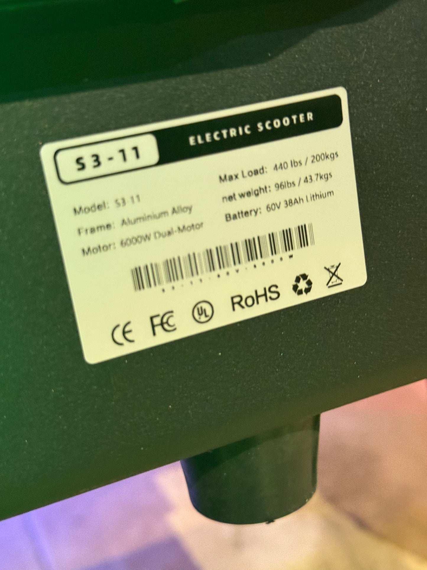 Trotinete Elétrica S3 6000W